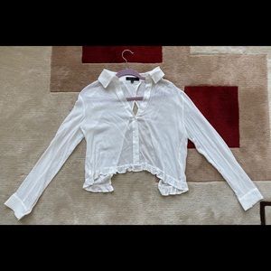 NWOT Honey Punch detailed button up white blouse